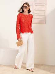 Friends Like These Red Crochet Top - Image 3 of 5