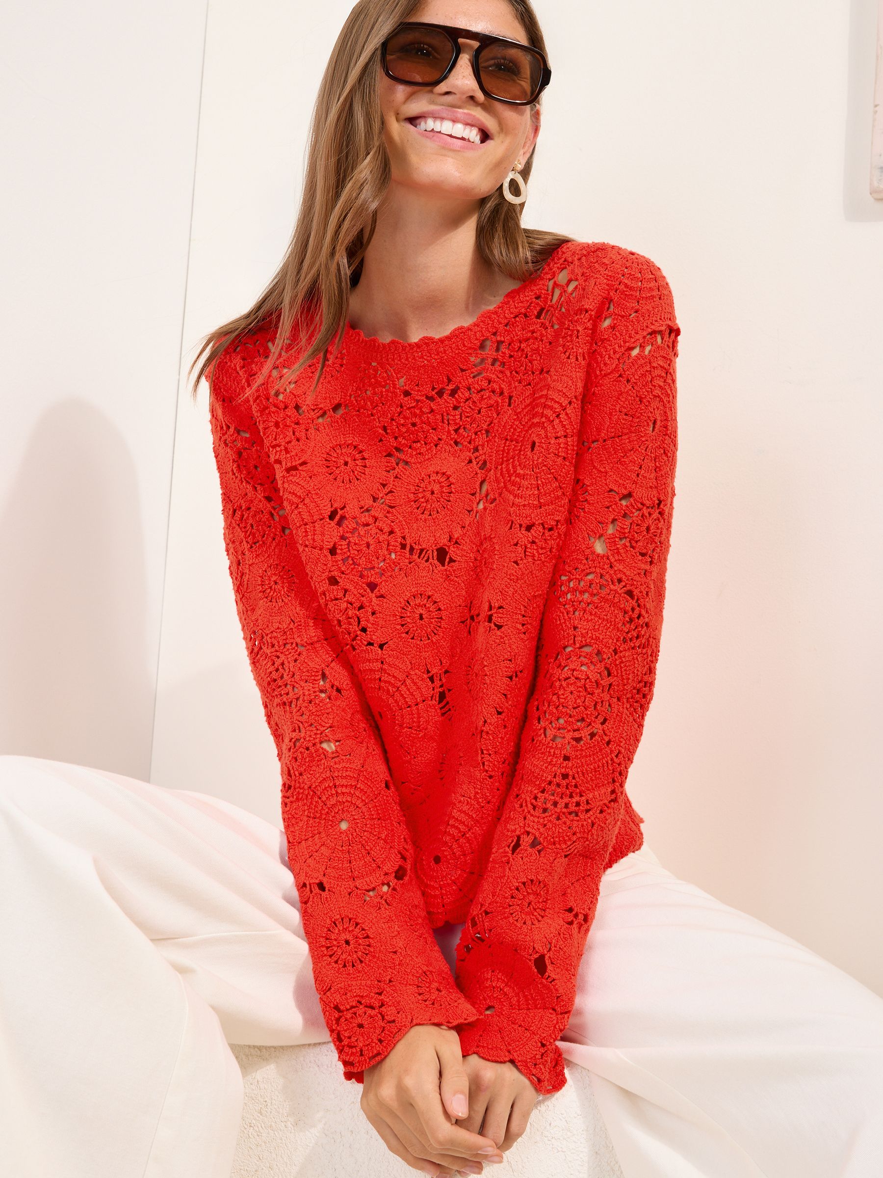 Buy Friends Like These Red Crochet Top from Next USA