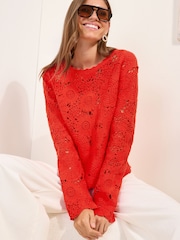 Friends Like These Red Crochet Top - Image 4 of 5
