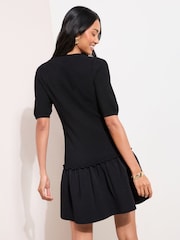 Friends Like These Black Peplum Knit Mini Dress - Image 3 of 4