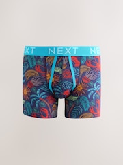 Red/Blue Tropical Print A-Front Boxers 5 Pack - Image 5 of 9