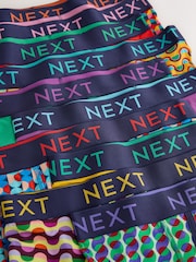 Purple/ Orange Bright Squiggle Pattern 10 pack A-Front Boxers - Image 14 of 14