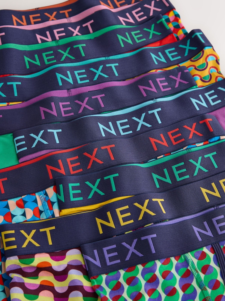 Purple/ Orange Bright Squiggle Pattern 10 pack A-Front Boxers - Image 14 of 14