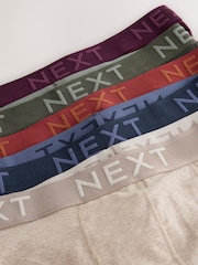 Rich Red/Blue/Purple 5 Pack Cotton Rich Trunk Boxers - Image 8 of 9