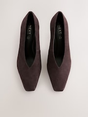 Chocolate Brown Leather Forever Comfort® Leather Highcut Court Heels - Image 5 of 9