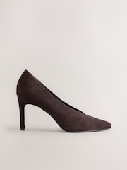 Chocolate Brown Leather Forever Comfort® Leather Highcut Court Heels - Image 6 of 9