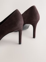 Chocolate Brown Leather Forever Comfort® Leather Highcut Court Heels - Image 9 of 9