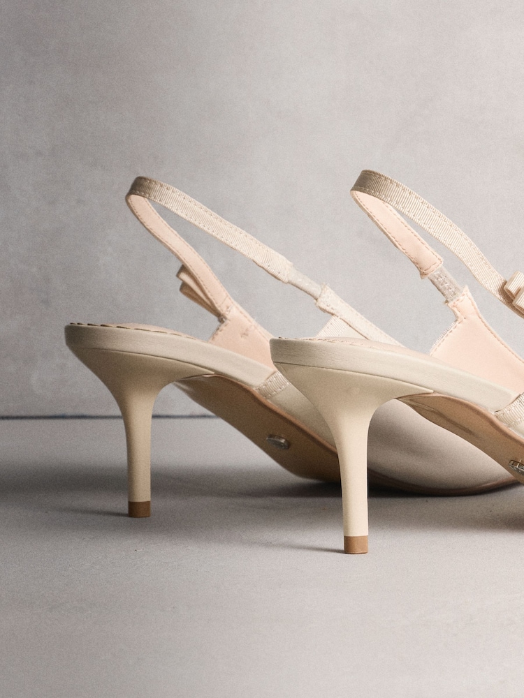 Ivory Forever Comfort® Point Toe Bow Slingback Heels - Image 10 of 10 Ivory Forever Comfort® Point Toe Bow Slingback Heels - Image 10 of 10