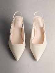 Ivory Forever Comfort® Point Toe Bow Slingback Heels - Image 7 of 10
