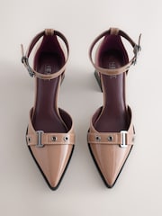 Taupe Forever Comfort® Point Toe Buckle Block Heels - Image 2 of 5