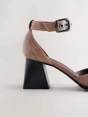 Taupe Forever Comfort® Point Toe Buckle Block Heels - Image 3 of 5