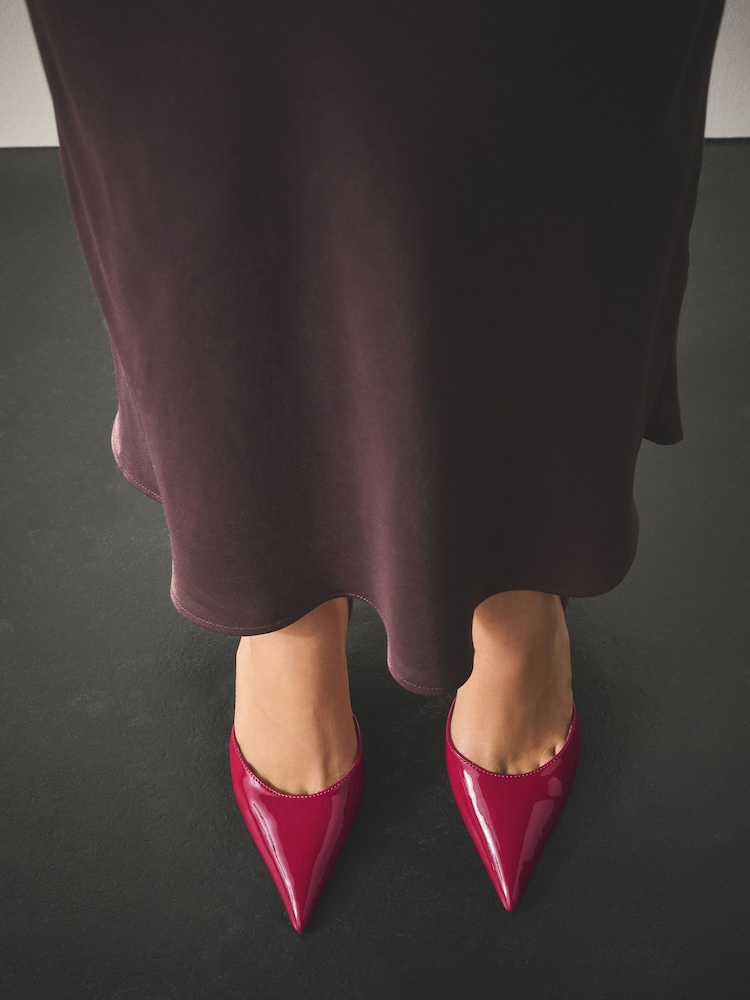 Pink Patent Forever Comfort® Pointed Toe Curvy Slingback Heels - Image 1 of 10 Pink Patent Forever Comfort® Pointed Toe Curvy Slingback Heels - Image 1 of 10