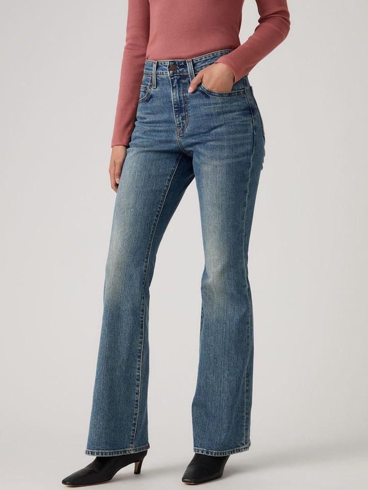 Levi's® Mid Blue Denim 726™ High Rise Yoked Flare Jeans - Image 1 of 5