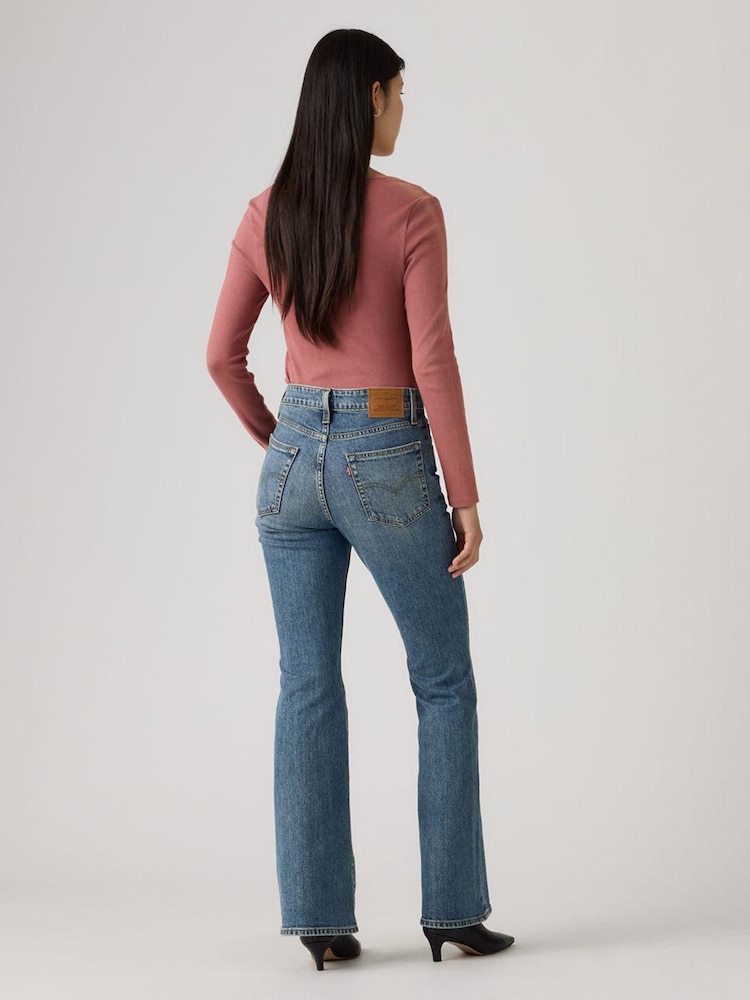 Levi's® Mid Blue Denim 726™ High Rise Yoked Flare Jeans - Image 2 of 5