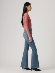 Levi's® Mid Blue Denim 726™ High Rise Yoked Flare Jeans - Image 5 of 5
