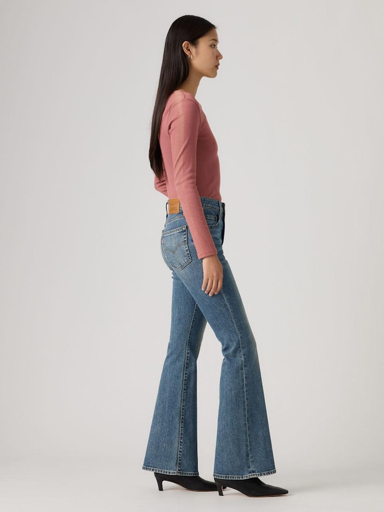 Levi's® Mid Blue Denim 726™ High Rise Yoked Flare Jeans - Image 5 of 5