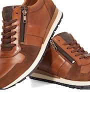 Dune London Brown Thame Side Zip Detail Runner Trainers - Image 5 of 5