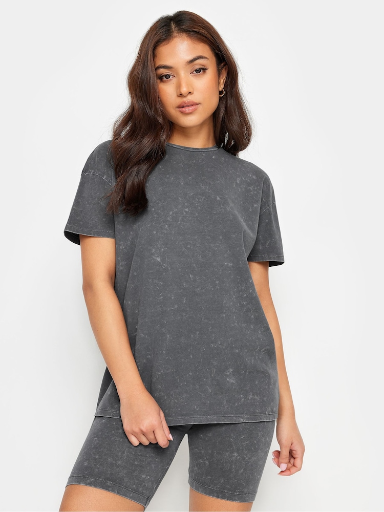 PixieGirl Petite Grey Acid Wash T-Shirt - Image 1 of 5 PixieGirl Petite Grey Acid Wash T-Shirt - Image 1 of 5