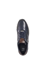 Dune London Blue Thame Side Zip Detail Runner Trainers - Image 4 of 5