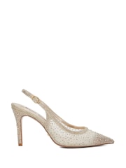 Dune London Gold Compassionate Sling Back Kitten Heels - Image 2 of 6