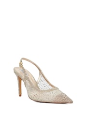 Dune London Gold Compassionate Sling Back Kitten Heels - Image 3 of 6