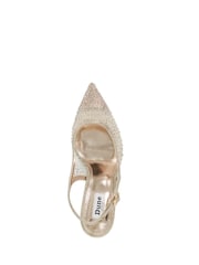 Dune London Gold Compassionate Sling Back Kitten Heels - Image 5 of 6