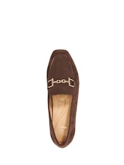 Dune London Brown Grained Branded Snaffle Trim Loafers - Image 4 of 5