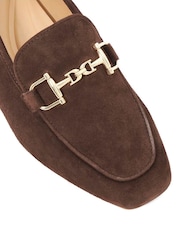 Dune London Brown Grained Branded Snaffle Trim Loafers - Image 5 of 5