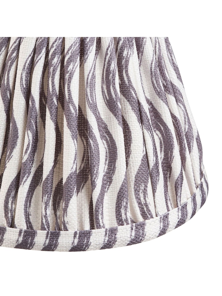 Gallery Home Pearl Grey Ripple Printed Fabric Shade 16cm - Image 2 of 5 Gallery Home Pearl Grey Ripple Printed Fabric Shade 16cm - Image 2 of 5