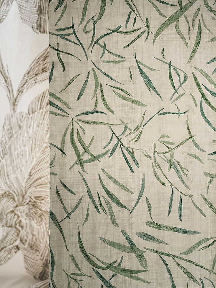 Harlequin Evergreen Straw Moji Kasuri Wallcoverings 10M Wallpaper - Image 2 of 2