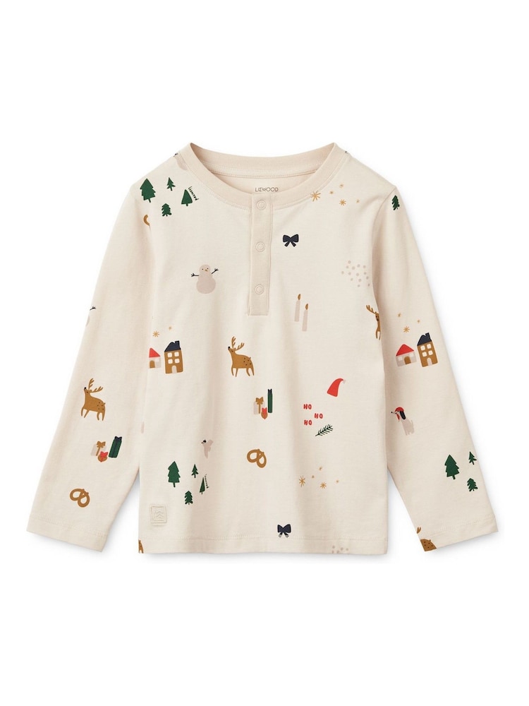 Liewood Cream Wilhelm Printed Christmas Pyjamas Set - Image 2 of 4