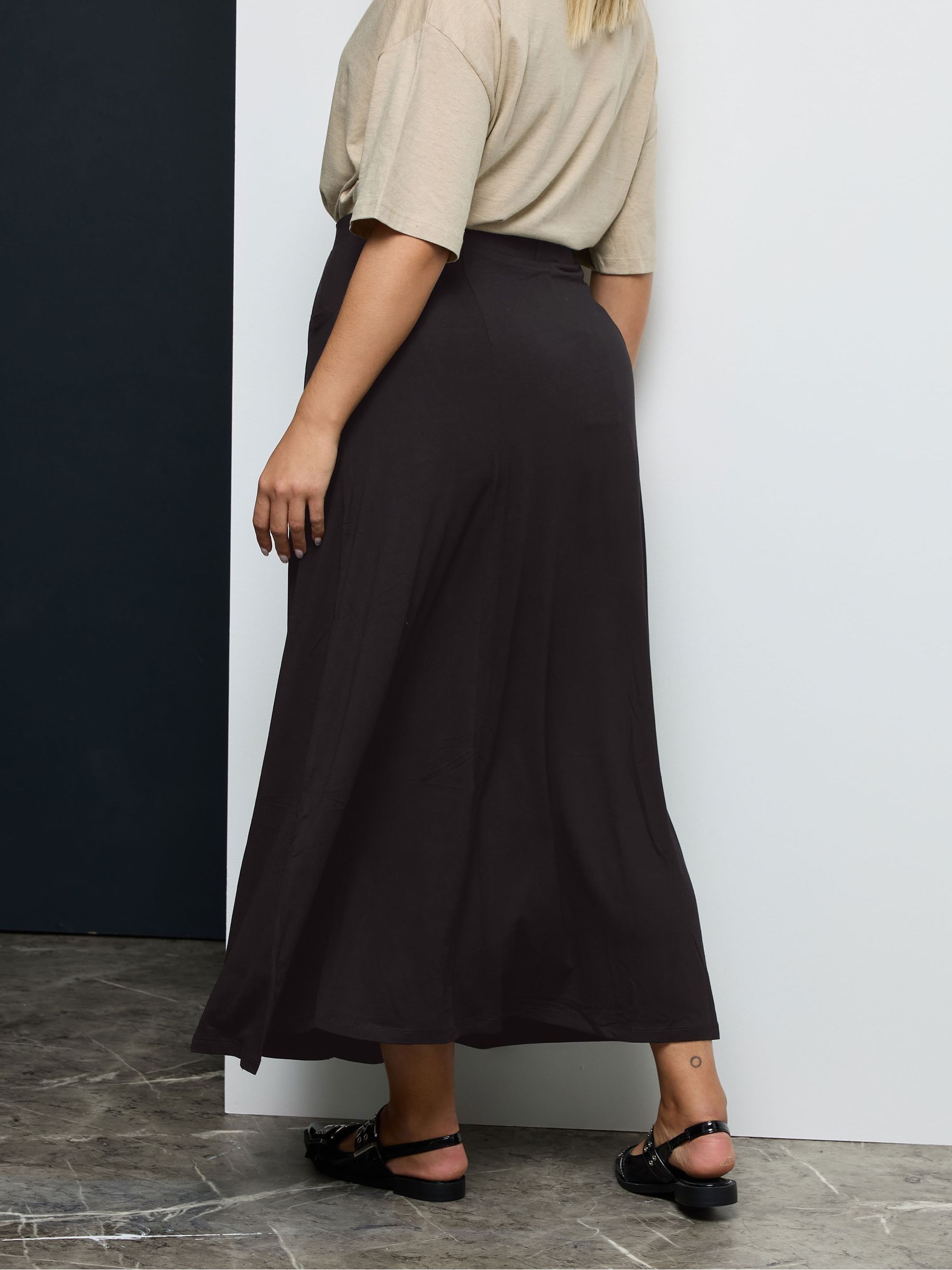 Buy Yours Curve Black Maxi Jersey Stretch Skirt from Next Canada