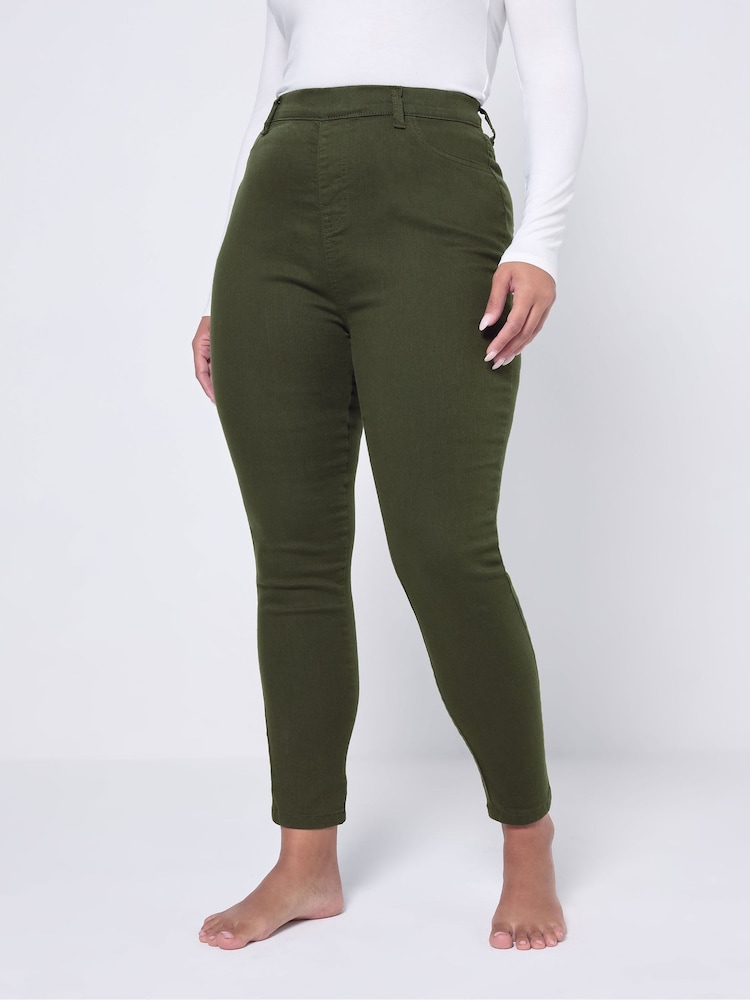 Yours Curve Green Grace Jeggings - Image 1 of 5