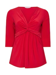 Vermelho - Yours Curve London Knot Front Top - Imagem 5 de 5