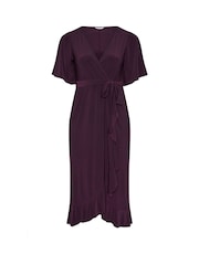 Vestido wrap Yours Curve London com ruffle e bainha - Imagem 5 de 5