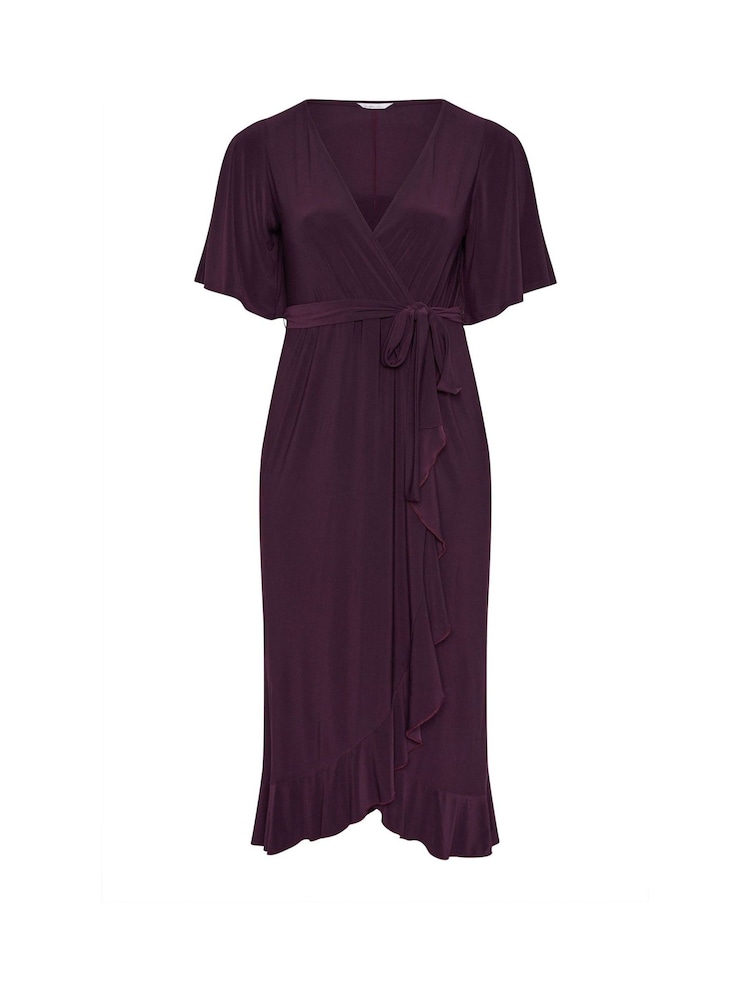 Vestido wrap Yours Curve London com ruffle e bainha - Imagem 5 de 5