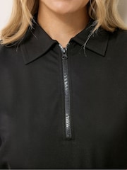 Long Tall Sally Black Half Zip Jumper With Side Stripe - Image 4 of 5