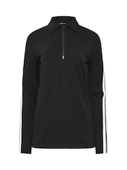 Long Tall Sally Black Half Zip Jumper With Side Stripe - Image 5 of 5