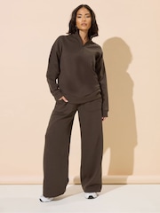 PixieGirl Petite Brown Wide Fit Patch Pocket Wide Leg Joggers - Image 2 of 5