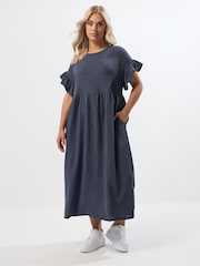 Yours Curve Jersey Frill Texture Dress - Imagem 1 de 5