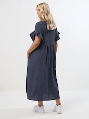 Yours Curve Jersey Frill Texture Dress - Imagem 3 de 5