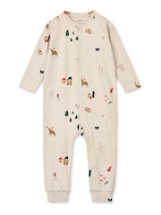 Liewood Cream Birk Printed Pyjama Jumpsuit - Image 2 of 3