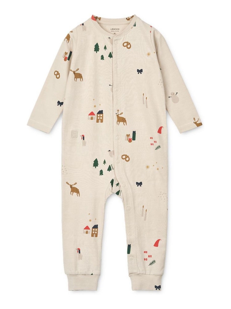 Liewood Cream Birk Printed Pyjama Jumpsuit - Image 2 of 3