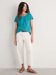 Seasalt Cornwall Blue Teal Appletree T-Shirt - Image 1 of 5