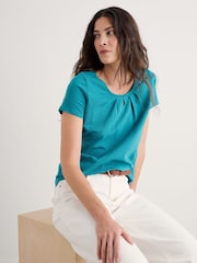 Seasalt Cornwall Blue Teal Appletree T-Shirt - Image 3 of 5