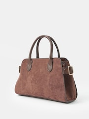 Accessorize Brown Suedette Bowler Bag - Image 2 of 5