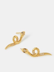Accessorize Gold Tone 14ct Snake Stud Earrings - Image 1 of 3