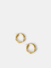 Accessorize Gold Tone 4ct Molten Hoop Earrings - Image 1 of 3