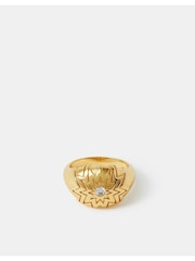 Accessorize Gold Tone 14ct Diamanté Star Dome Ring - Image 1 of 2