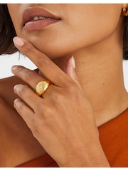 Accessorize Gold Tone 14ct Diamanté Star Dome Ring - Image 2 of 2